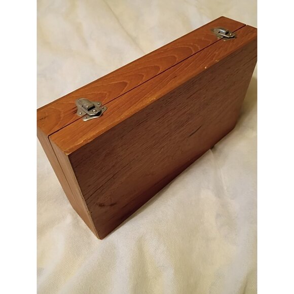 Vtg 60s Johnys Gems 9pc Cocktail Bar Set Plated Bangkok Thailand Wood Box - Picture 12 of 14